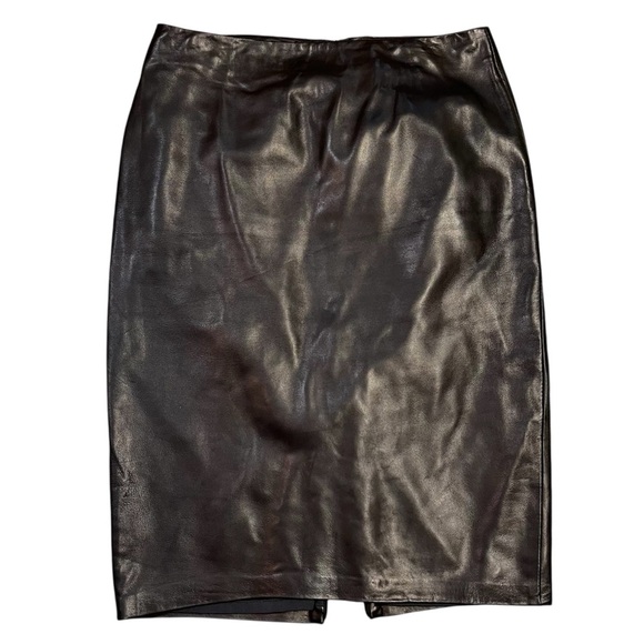 Danier ITALIAN LEATHER. Black Pencil Skirt Knee-Length Cocktail. Size 4 - Picture 1 of 8